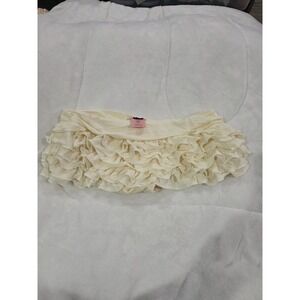 Y2K Juicy Couture Beach Royalty Ruffled Bottom Cream Bikini Beach Coastal Size L
